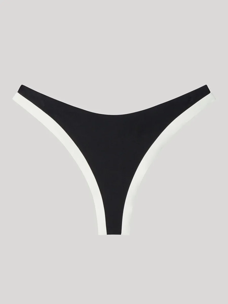 Cueca de biquíni brasileira bicolor com corte em V - Image 3